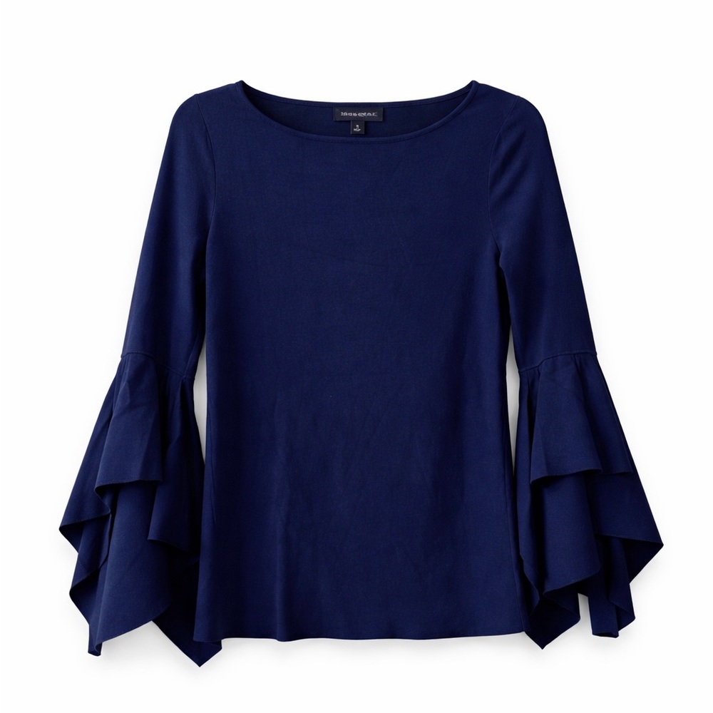 Banana Republic Navy Bell Sleeve Knit Top Women’s Petite Small (SP)